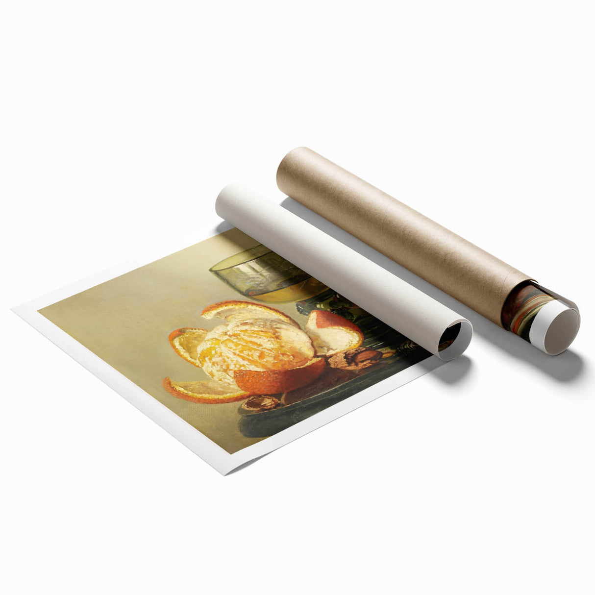 Extra large floral art on rolled print, featuring vibrant pink and green tones.