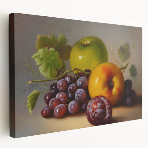 Large canvas print featuring a colorful fruit assortment, ideal for kitchen wall art.