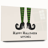 Halloween Canvas Art - Witch Legs Happy Halloween Witches