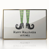 Halloween Canvas Art - Witch Legs Happy Halloween Witches