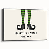 Halloween Canvas Art - Witch Legs Happy Halloween Witches