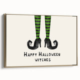 Halloween Canvas Art - Witch Legs Happy Halloween Witches