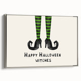 Halloween Canvas Art - Witch Legs Happy Halloween Witches