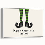 Halloween Canvas Art - Witch Legs Happy Halloween Witches