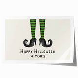 Halloween Canvas Art - Witch Legs Happy Halloween Witches