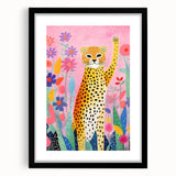 Acrylic Glass Art for Kids – Fun Leopard and Floral Print
