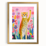 Acrylic Glass Art for Kids – Fun Leopard and Floral Print