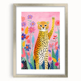 Acrylic Glass Art for Kids – Fun Leopard and Floral Print