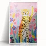 Acrylic Glass Art for Kids – Fun Leopard and Floral Print