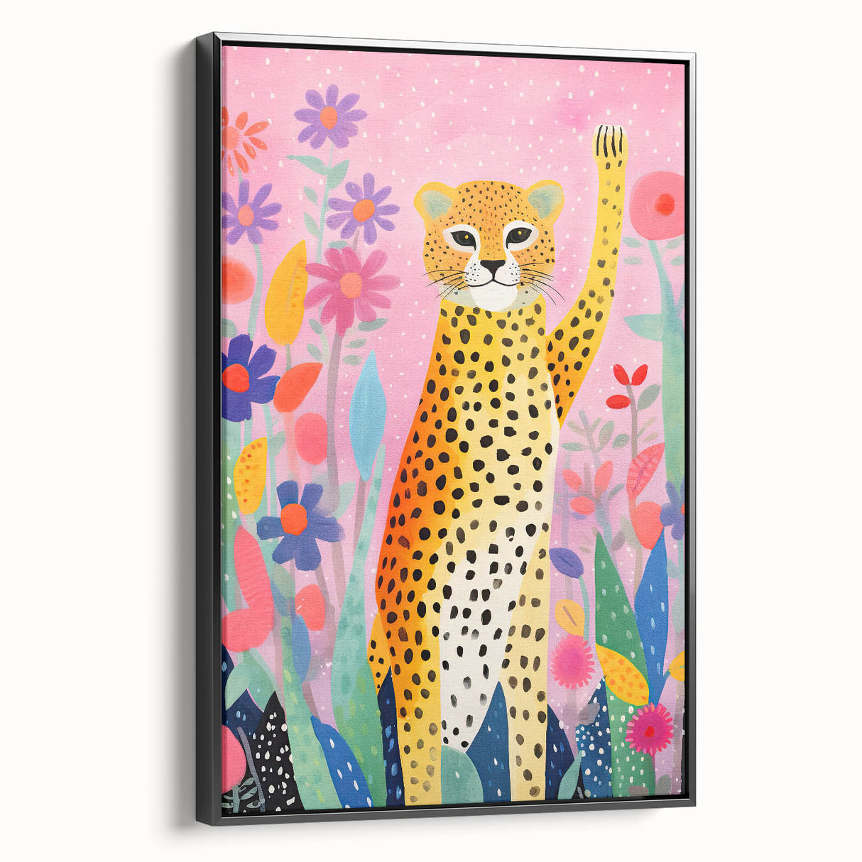 Acrylic Glass Art for Kids – Fun Leopard and Floral Print
