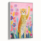 Acrylic Glass Art for Kids – Fun Leopard and Floral Print