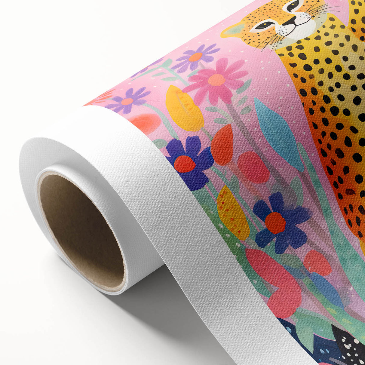 Acrylic Glass Art for Kids – Fun Leopard and Floral Print