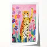 Acrylic Glass Art for Kids – Fun Leopard and Floral Print