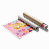 Acrylic Glass Art for Kids – Fun Leopard and Floral Print