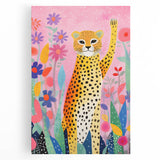 Acrylic Glass Art for Kids – Fun Leopard and Floral Print