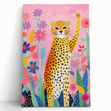 Acrylic Glass Art for Kids – Fun Leopard and Floral Print