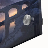 Close-up of a landscape bridge design crafted from acrylic glass, showcasing intricate details and vibrant colors, perfect for modern home decor accents.