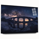 Acrylic landscape bridge model showcasing a side view with transparent glass and no pins, highlighting intricate design and modern aesthetic perfect for home decor.