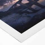 Landscape bridge artwork printed on rolled canvas, showcasing vibrant colors and intricate details, ideal for home decor enthusiasts. Packaged securely in a sturdy cardboard tube for safe shipping and display.