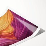 Landscape print showcasing vibrant canyons with rich earthy tones and intricate textures, rolled and ready for framing, perfect for enhancing home decor.