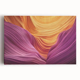 Stretched canvas artwork depicting a vibrant landscape of canyons in warm earth tones, showcasing intricate textures and depth, perfect for home decor or office ambiance.