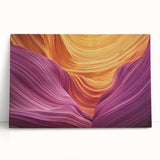 Stretched canvas artwork depicting vibrant canyons in a rich landscape design, showcasing deep reds, oranges, and greens, perfect for enhancing home decor.