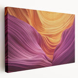 Vibrant landscape canvas print showcasing majestic canyons in warm earth tones, elegantly stretched for wall display, perfect for enhancing modern home decor.