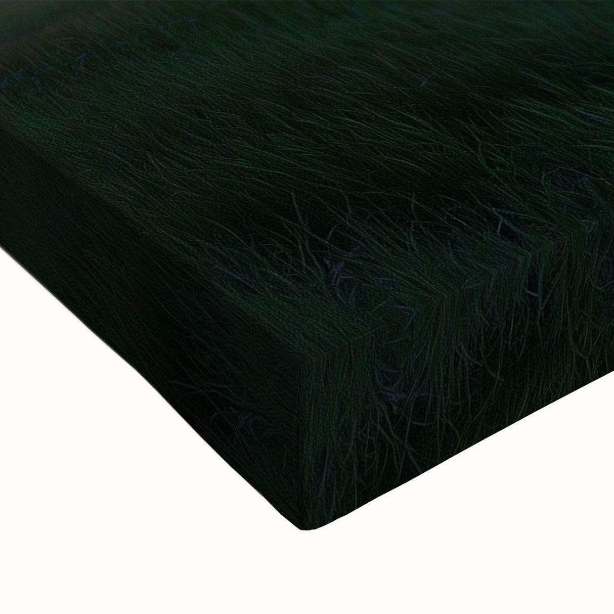 Close-up of a stretched canvas artwork depicting a serene countryside landscape, showcasing vibrant colors and intricate details of rolling hills and a clear blue sky, ideal for home decor and art enthusiasts.