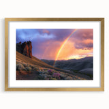 Desert landscape framed art print with a gold mat, showcasing warm tones and intricate details, perfect for enhancing home decor and adding elegance to any space.