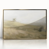 Framed acrylic landscape artwork showcasing a stunning gold and blue abstract design, perfect for modern home decor, adding elegance and vibrancy to any room.