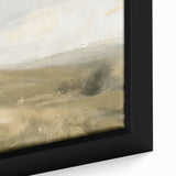 Close-up of a framed canvas artwork depicting a vibrant landscape with rich colors, showcasing intricate details and textures, ideal for home or office decor.