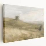 Stretched canvas artwork showcasing a beautiful landscape design, viewed from the side, highlighting vibrant colors and intricate details, perfect for home decor.