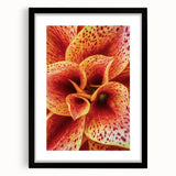 Extra large abstract art print featuring vibrant, colorful florals on a textured canvas, framed in black.