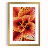 Abstract floral print in textured gold frame, featuring muted earth tones, ideal for extra large wall art in a living room.