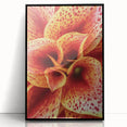 Large abstract wall art featuring floral close-ups in vibrant colors on a black acrylic framed print.
