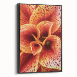 Black and white framed canvas of a vintage-style floral landscape, ideal for bedroom wall art.