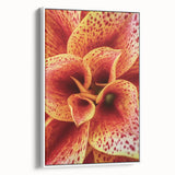 Vintage poster art featuring colorful florals on a large framed canvas, suitable for living room decor.