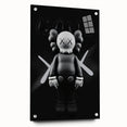 Modern Pop Art Wall Art - Black & White KAWS Inspired Canvas Print