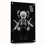 Modern Pop Art Wall Art - Black & White KAWS Inspired Canvas Print