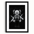 Modern Pop Art Wall Art - Black & White KAWS Inspired Canvas Print