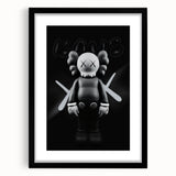 Modern Pop Art Wall Art - Black & White KAWS Inspired Canvas Print
