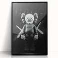 Modern Pop Art Wall Art - Black & White KAWS Inspired Canvas Print