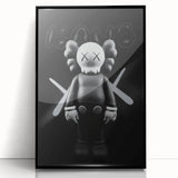 Modern Pop Art Wall Art - Black & White KAWS Inspired Canvas Print