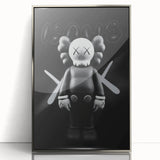Modern Pop Art Wall Art - Black & White KAWS Inspired Canvas Print