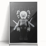 Modern Pop Art Wall Art - Black & White KAWS Inspired Canvas Print