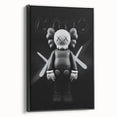 Modern Pop Art Wall Art - Black & White KAWS Inspired Canvas Print