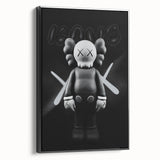 Modern Pop Art Wall Art - Black & White KAWS Inspired Canvas Print