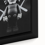 Modern Pop Art Wall Art - Black & White KAWS Inspired Canvas Print