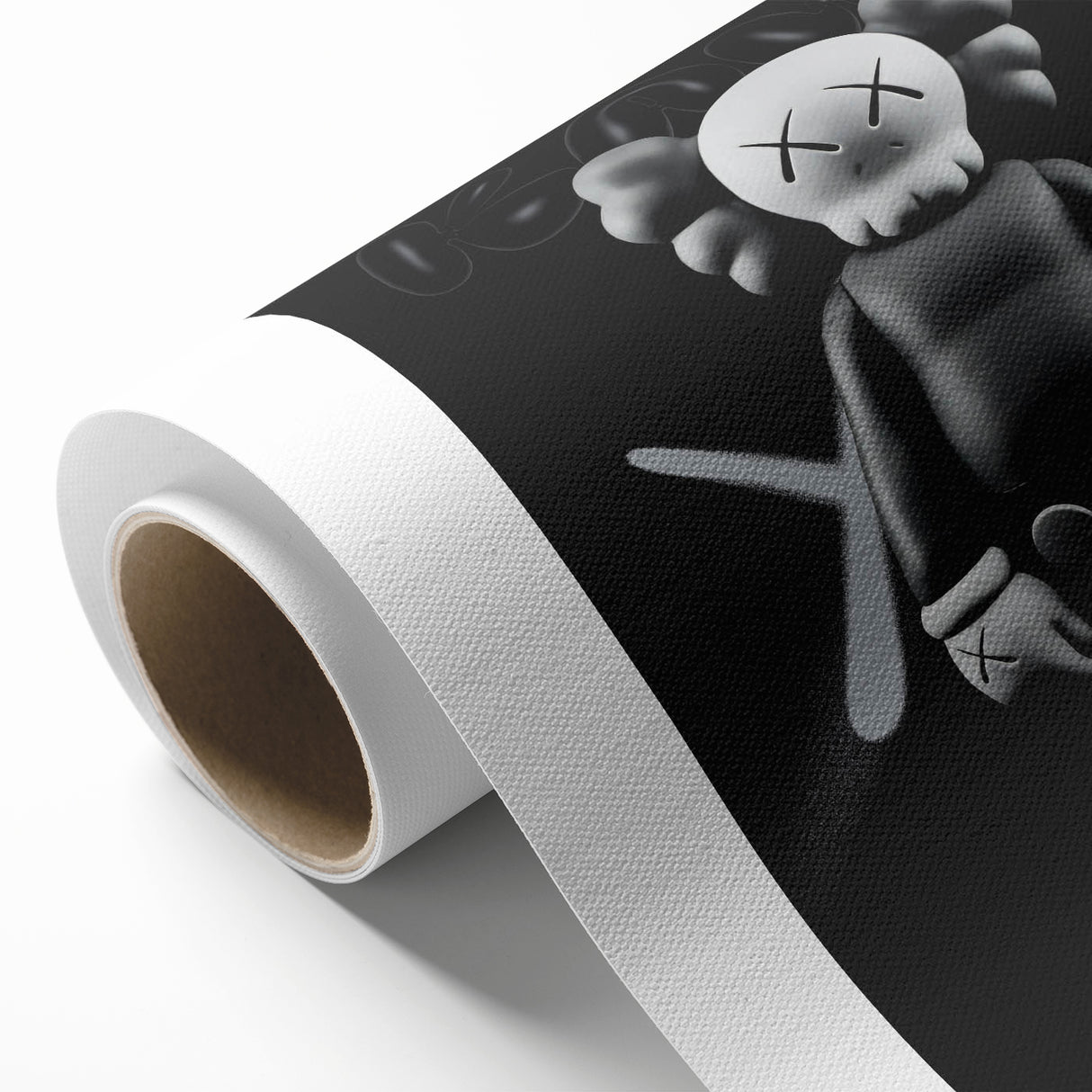 Modern Pop Art Wall Art - Black & White KAWS Inspired Canvas Print