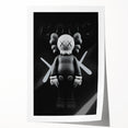 Modern Pop Art Wall Art - Black & White KAWS Inspired Canvas Print